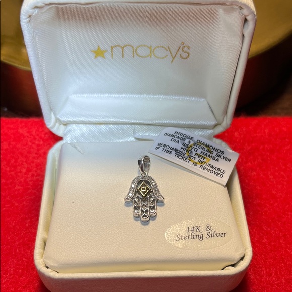 Macy's Jewelry - Macy's Sterling Silver and 14K Hamsa Necklace
